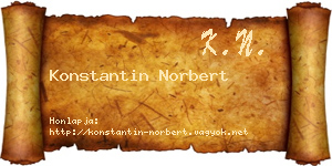 Konstantin Norbert névjegykártya